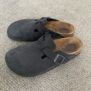 Birkenstock Boston Oiled Leather Black Size 40